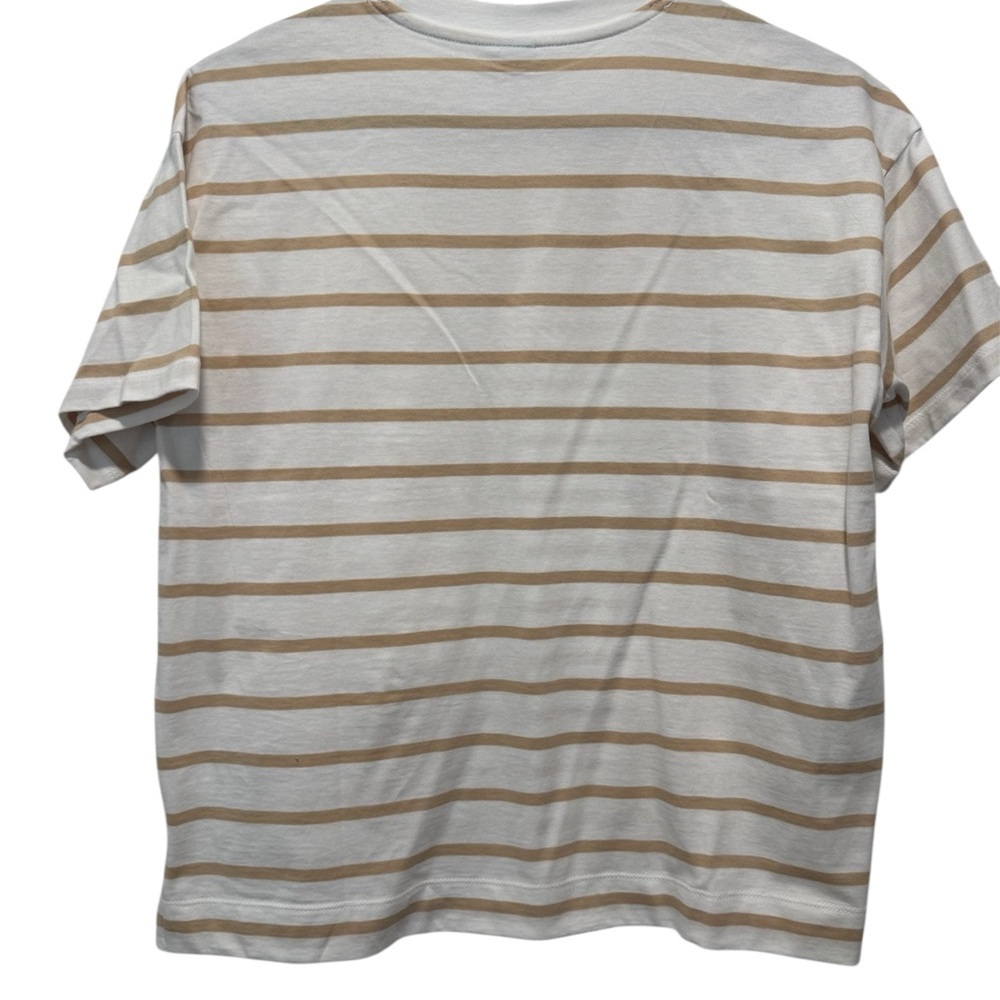 Old Navy Vintage Striped Tee Tan and White Size Small NWT - Picture 3 of 4
